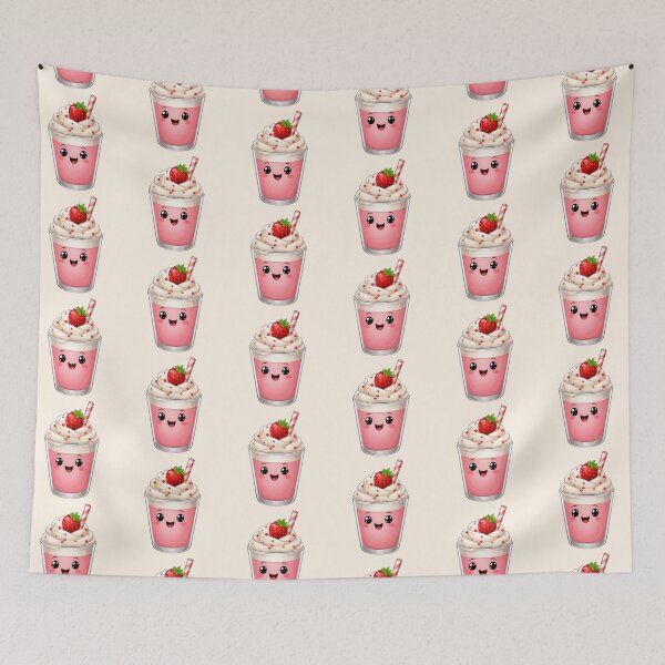 Item preview, Cute Kawaii Strawberry Milkshake designed and sold by MeghannsMinimalMeals.