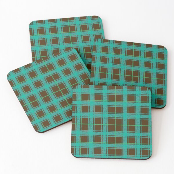 Item preview, Syan green and dark bronze tartan patterned designed and sold by Burberts.