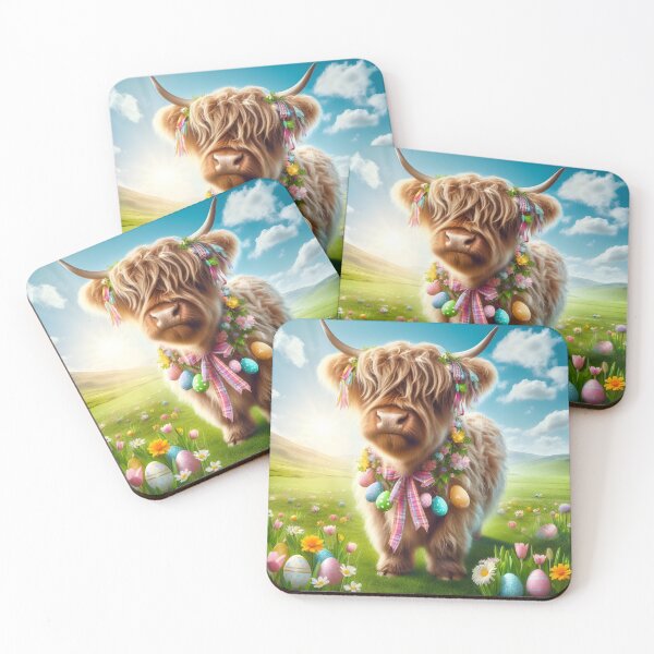 Item preview, Cute Easter Highland Cow designed and sold by DT creations.