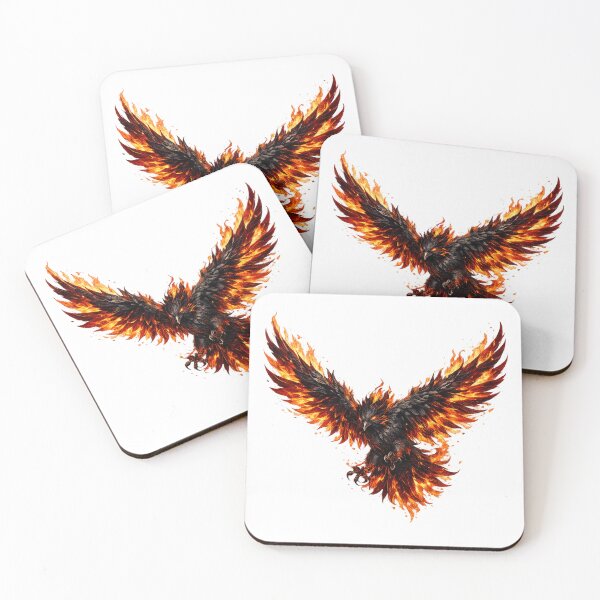 Item preview, Fiery Red Crow with Dynamic Flame Energy Art designed and sold by Reminixi.