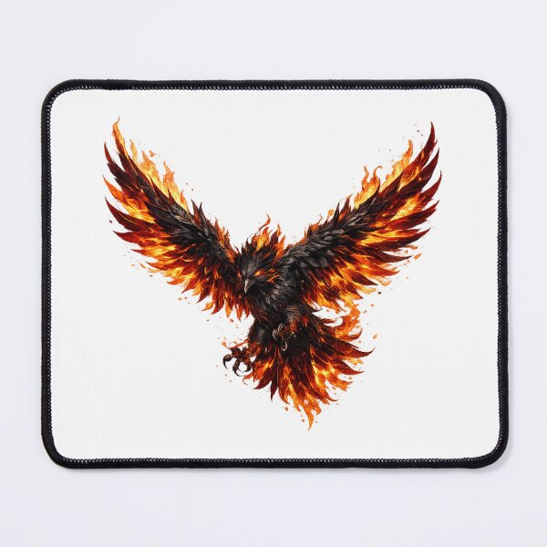 Item preview, Fiery Red Crow with Dynamic Flame Energy Art designed and sold by Reminixi.