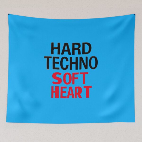 Item preview, Hard Techno Soft Heart Bold Typography Statement designed and sold by RaveNamaste.