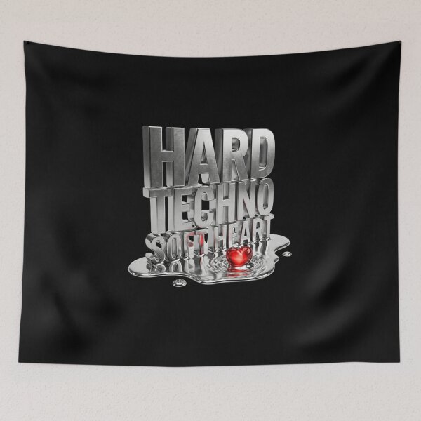 Item preview, Hard Techno Soft Heart 3D Liquid Chrome Y2K designed and sold by RaveNamaste.