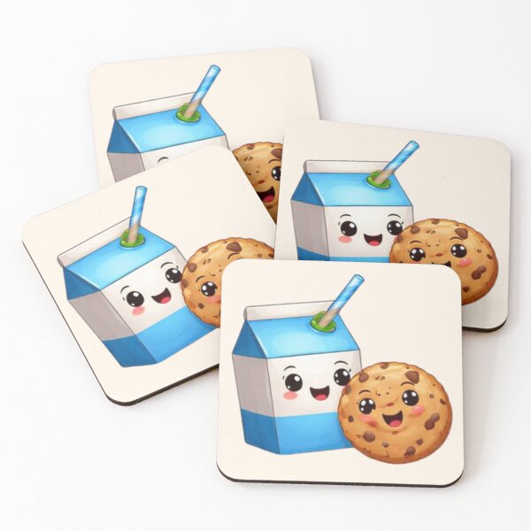 Item preview, Cute Kawaii Cookies and Milk designed and sold by MeghannsMinimalMeals.