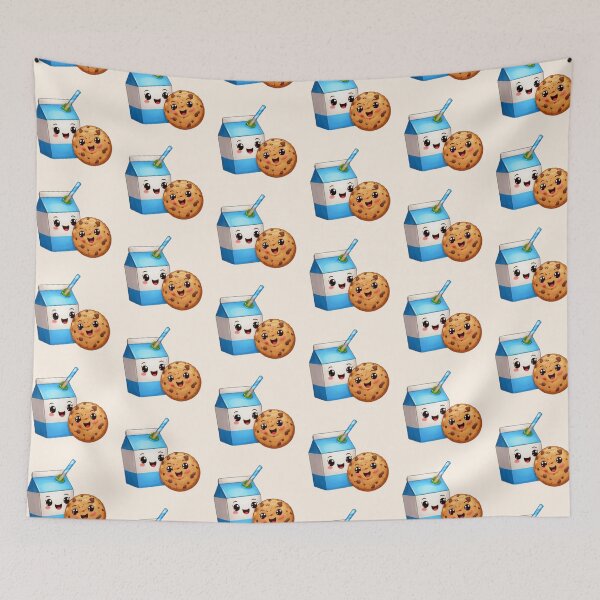 Item preview, Cute Kawaii Cookies and Milk designed and sold by MeghannsMinimalMeals.