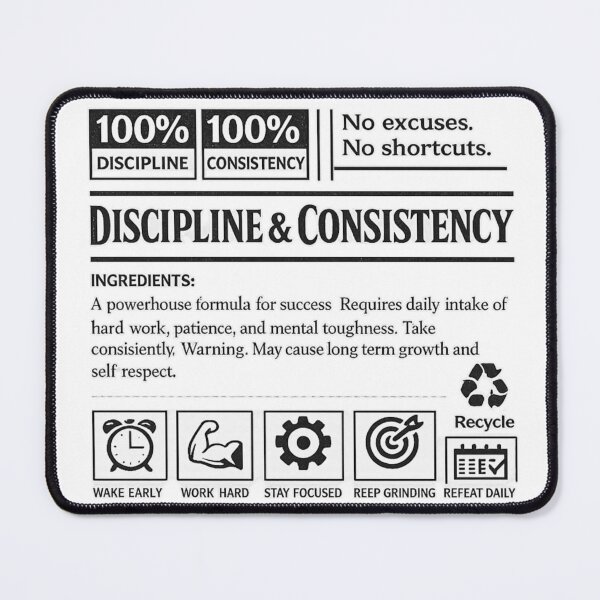 Item preview, Discipline and Consistency Hustle Mindset Design designed and sold by UsandCoDesigns.