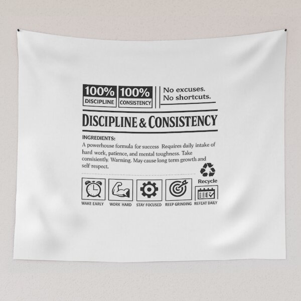 Item preview, Discipline and Consistency Hustle Mindset Design designed and sold by UsandCoDesigns.