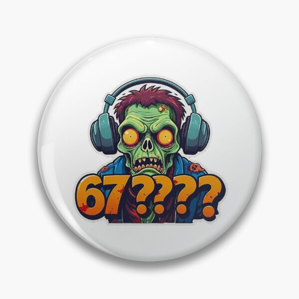 Item preview, Funny Zombie with headphones shouting the meme 67!!!! designed and sold by Giulivo Store Graphic.