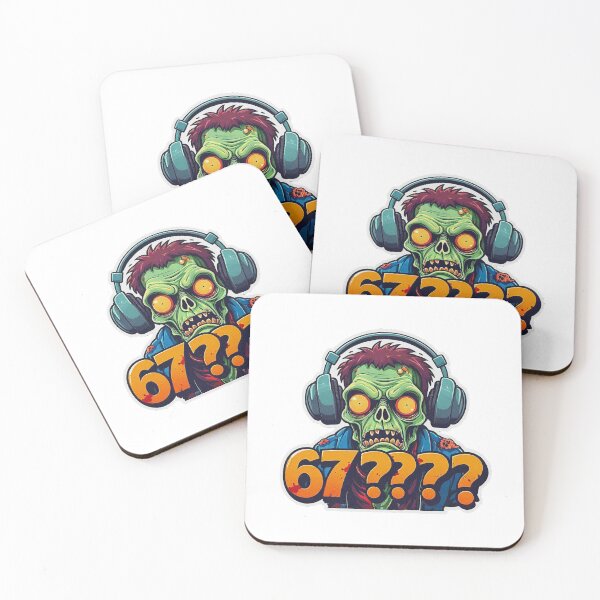 Item preview, Funny Zombie with headphones shouting the meme 67!!!! designed and sold by Giulivo Store Graphic.