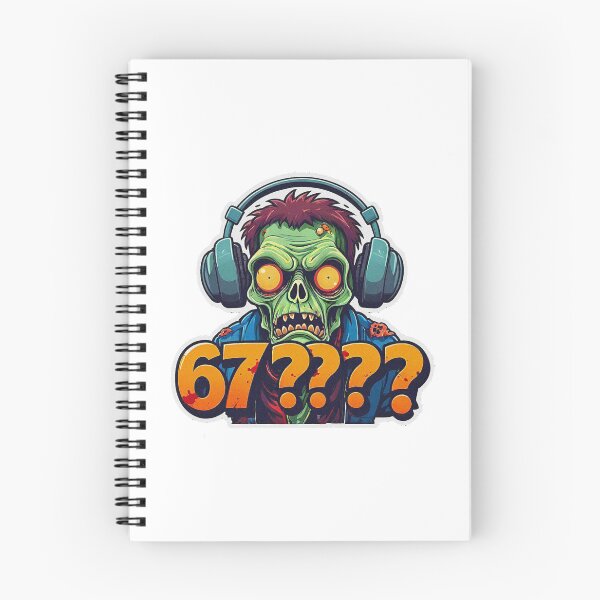 Item preview, Funny Zombie with headphones shouting the meme 67!!!! designed and sold by Giulivo Store Graphic.
