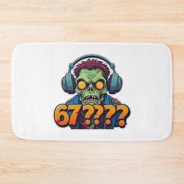 Item preview, Funny Zombie with headphones shouting the meme 67!!!! designed and sold by Giulivo Store Graphic.