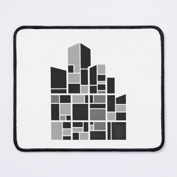 Item preview, Geometric abstract structure with multiple rectangular prisms in a gradient of grays designed and sold by VerizalShop.