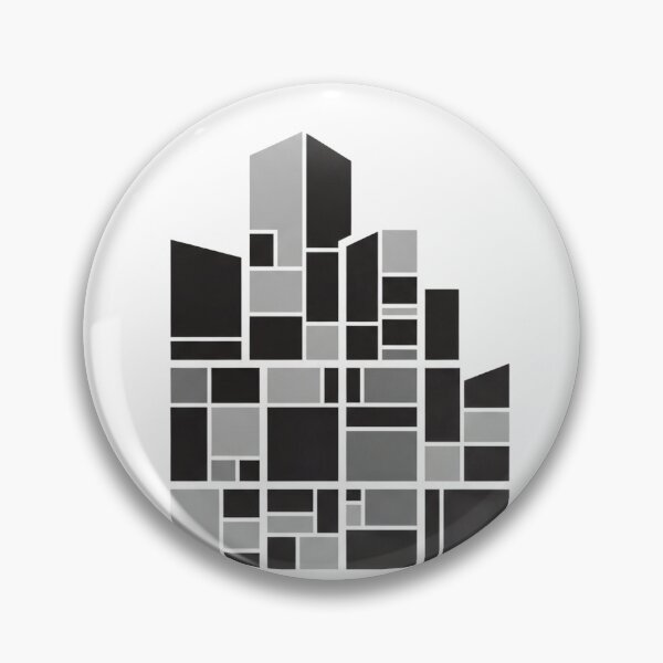 Item preview, Geometric abstract structure with multiple rectangular prisms in a gradient of grays designed and sold by VerizalShop.