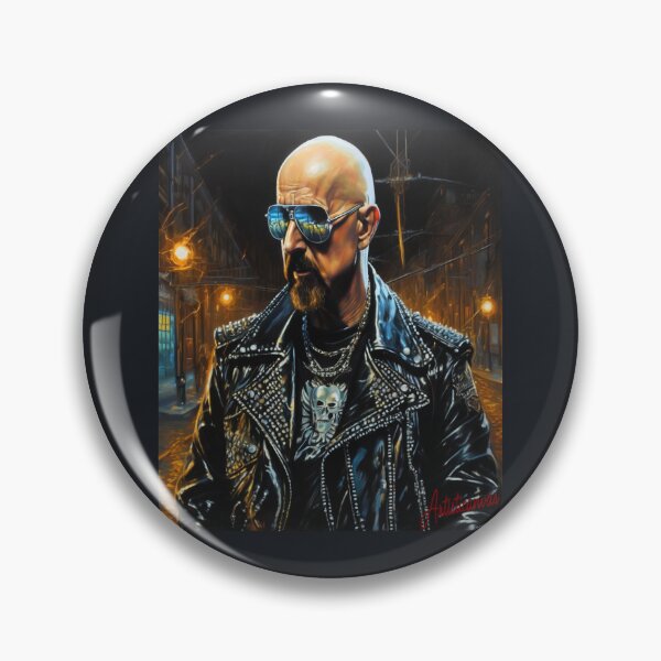 Item preview, "Metal Icon: Rob Halford's Urban Night Portrait" designed and sold by Artisticanvas.