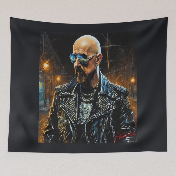 Item preview, "Metal Icon: Rob Halford's Urban Night Portrait" designed and sold by Artisticanvas.