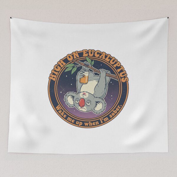 Item preview, Funny Drunk Koala – High On Eucalyptus Retro 90s Vintage Bootleg Art designed and sold by FakeJoo.