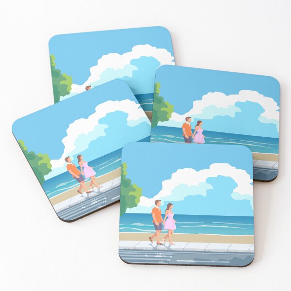 Item preview, Couple Walking on Summer Beach Side designed and sold by Preat Landscape Vector.