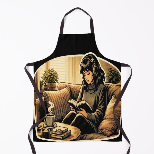 Item preview, Book Lover Lofi Girl – Cozy Sofa Coffee Reading – gift for book lovers • Retro Comics • Vintage Halftone designed and sold by JacobKAurumhead.