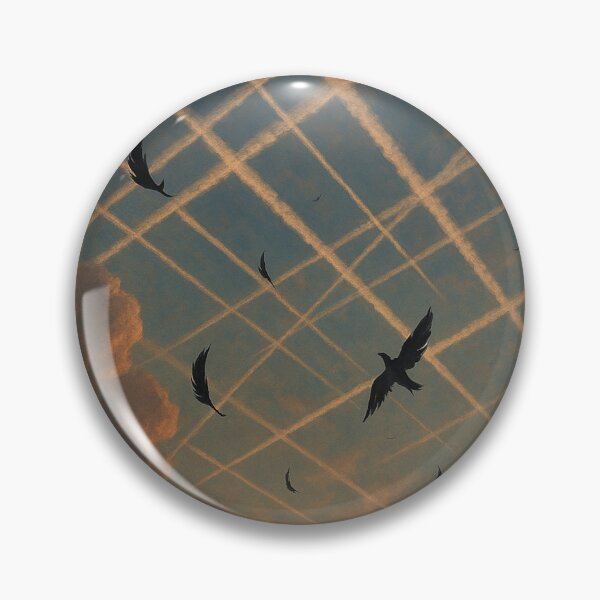 Item preview, Falling Feathers in a Chemtrail Sky – Surreal Symbolism designed and sold by LuxuryApparels.