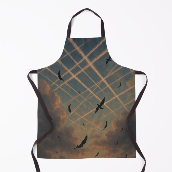 Item preview, Falling Feathers in a Chemtrail Sky – Surreal Symbolism designed and sold by LuxuryApparels.