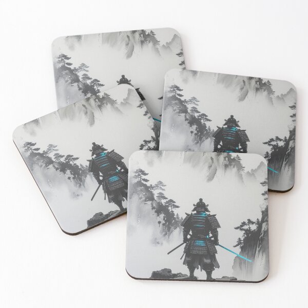 Item preview, Title: Eternal Path: Samurai & The Sacred Peak - Zen Ink Style designed and sold by Wabisabi-Yugen.