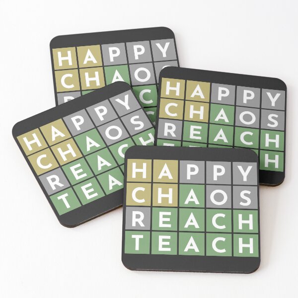 Item preview, Happy Chaos Reach Teach – Wordle Puzzle Grid Design for Teachers designed and sold by CardboardCotton.