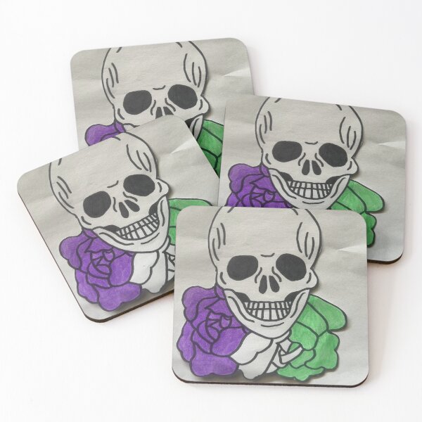 Item preview, Genderqueer Flag Flowered Skull designed and sold by DLChuckles86.