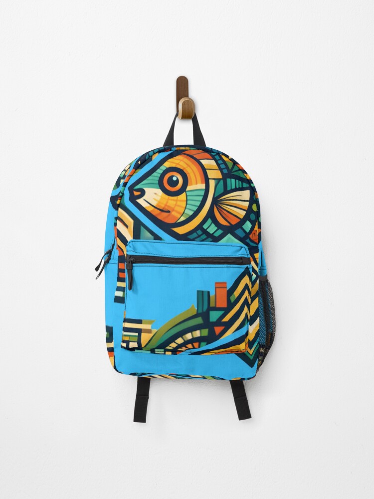 Thumbnail 1 of 3, Backpack, Colorful Fish designed and sold by GrafikLabPTY.
