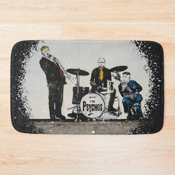 Item preview, THE PSYCHOS - Trump Sings, Putin Drums, Jinping Riffs - Banksy Satire Shreds! designed and sold by Big Bang Canvas.