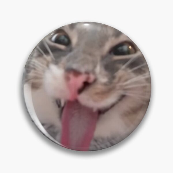 Item preview, Freaky Cat Tongue Out Reaction Picture Tiktok jpeg Meme Sticker designed and sold by gabriellehull.