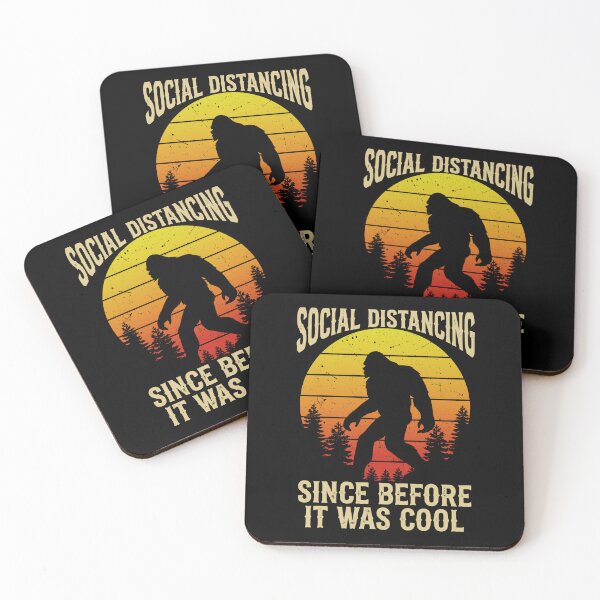 Item preview, Social Distancing Since Before It Was Cool Bigfoot Retro Sunset Funny designed and sold by Imaginationbeyond.