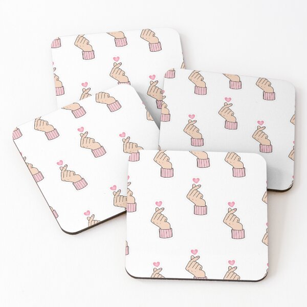Item preview, K-Pop Finger Heart - Cute Pink Aesthetic Sticker designed and sold by artbywafa2025.