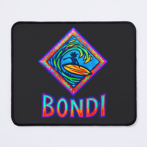Item preview, BONDI Surf Art, Neon Surfer in Motion, Coastal Wave Design designed and sold by Big Bang Canvas.