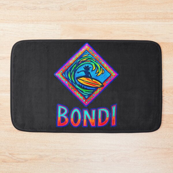 Item preview, BONDI Surf Art, Neon Surfer in Motion, Coastal Wave Design designed and sold by Big Bang Canvas.