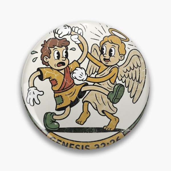 Item preview, Jacob Wrestling Angel Vintage Cartoon designed and sold by AdyKurniawan.