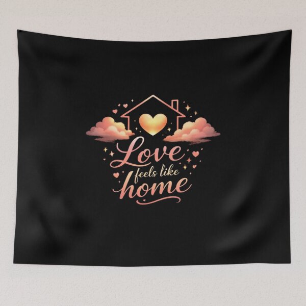Item preview, Home Is Where Love Lives – Romantic Heart Art designed and sold by CutePearlStudio.