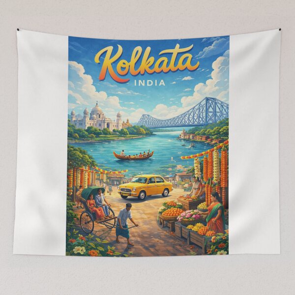 Item preview, Kolkata – Howrah Bridge and Victoria Memorial designed and sold by Places On Earth.