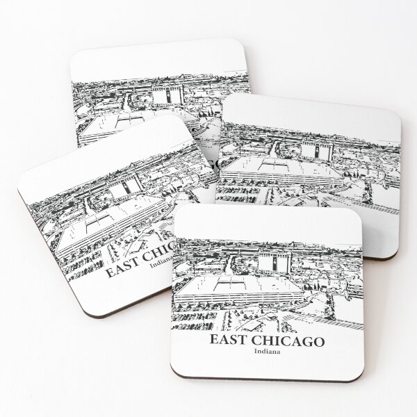 Item preview, East Chicago IN - Ink Cityscape Illustration designed and sold by Lakeric Cityscapes.