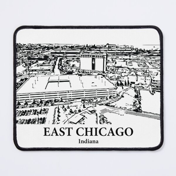 Item preview, East Chicago IN - Ink Cityscape Illustration designed and sold by Lakeric Cityscapes.