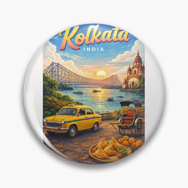 Item preview, Kolkata – Sunset by the Ganges and Howrah Bridge designed and sold by Places On Earth.