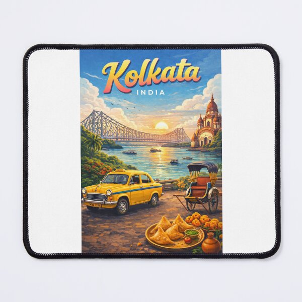 Item preview, Kolkata – Sunset by the Ganges and Howrah Bridge designed and sold by Places On Earth.