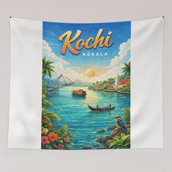 Item preview, Kochi – Backwaters and Chinese Fishing Nets, Kerala designed and sold by Places On Earth.