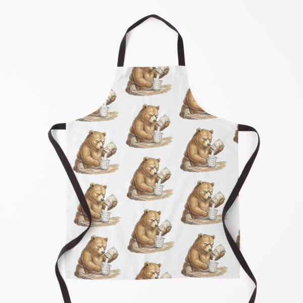 Item preview, Brown Bear Measuring Sugar Baking Illustration designed and sold by Preat Landscape Vector.