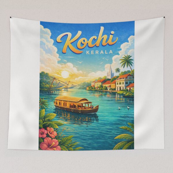 Item preview, Kochi – Sunset Houseboats and Colonial Waterfront designed and sold by Places On Earth.