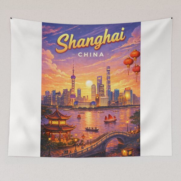 Item preview, Sunset Splendor over The Bund Skyline, Shanghai, China designed and sold by Places On Earth.