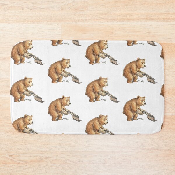 Item preview, Surprised Brown Bear Baker Checking Oven Illustration designed and sold by Preat Landscape Vector.