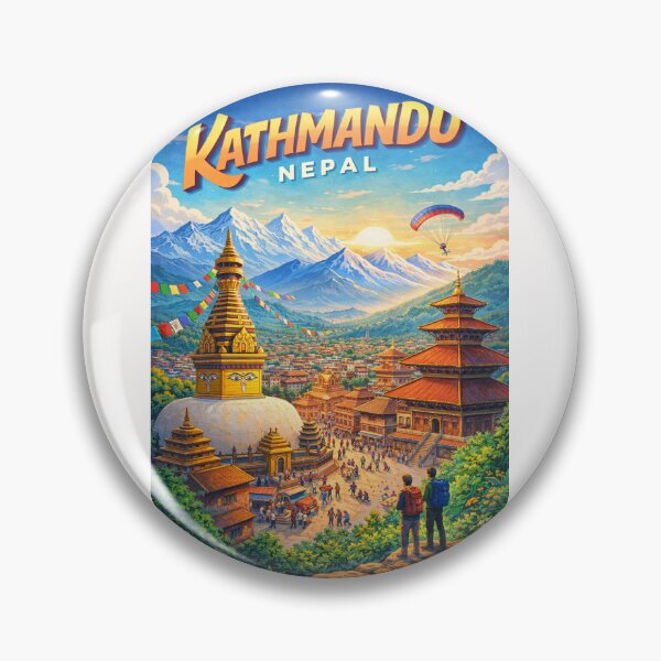 Item preview, Himalayan Horizon Over Boudhanath and Patan in Kathmandu, Nepal designed and sold by Places On Earth.