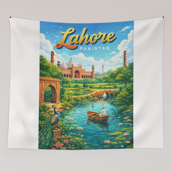 Item preview, Tranquil Waters by the Badshahi Mosque, Lahore, Punjab designed and sold by Places On Earth.