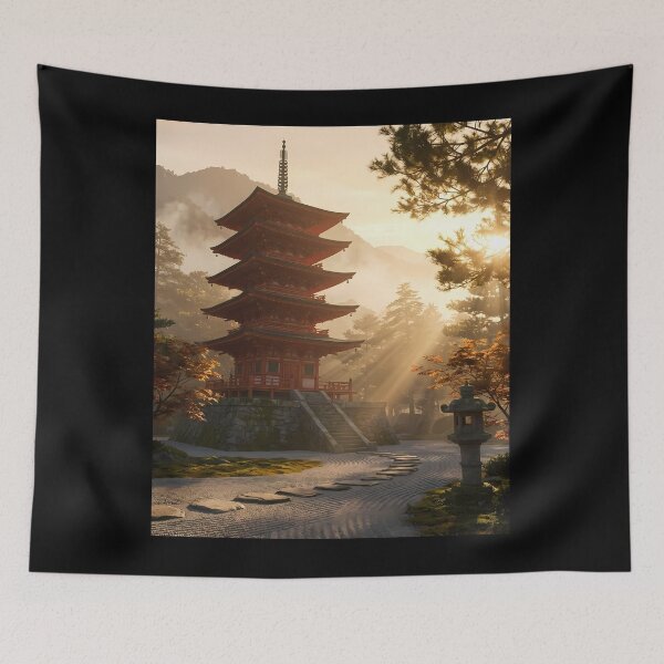 Item preview, Japanese Pagoda in Golden Light designed and sold by 7She.