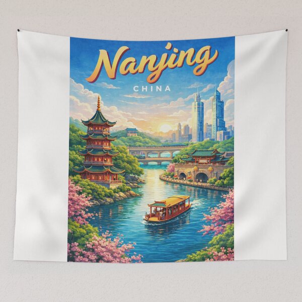 Item preview, Spring Blossoms and River Temples in Nanjing, Jiangsu designed and sold by Places On Earth.